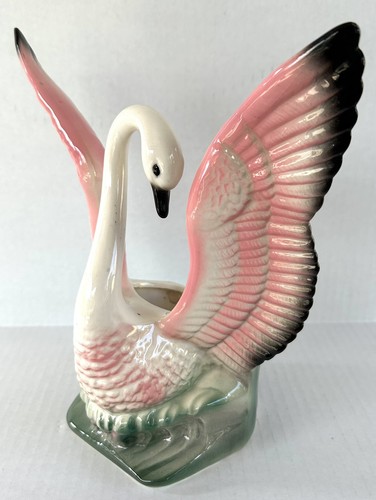 Ceramic pink flamingo - pink, planter