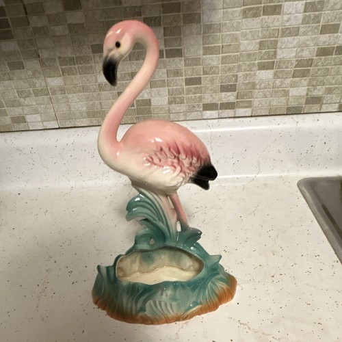 Pink flamingo ceramic planter - pink,