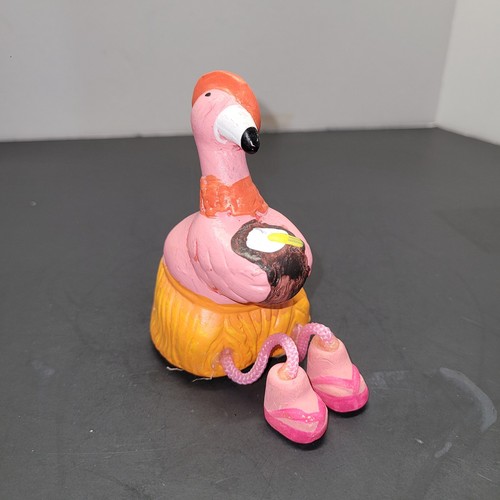 Ceramic pink flamingo figurine - ceramic,